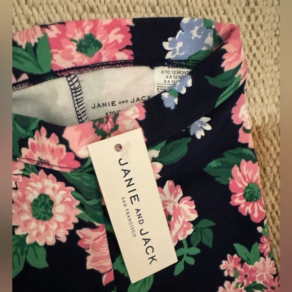BNWT Janie and Jack Floral Button Cuff Pointe Pant - size 6 - 12 months - Picture 2 of 5